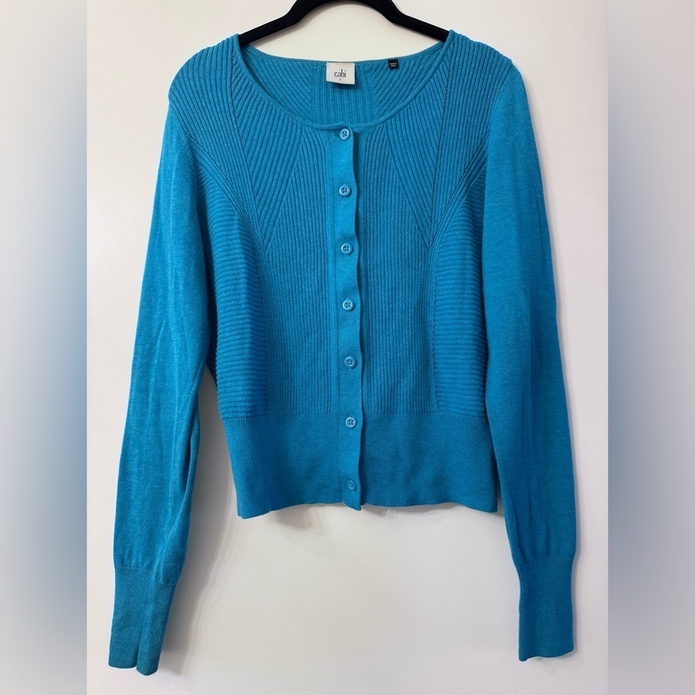 CAbi Darby Turquoise Sweater Cardigan - Sz Small